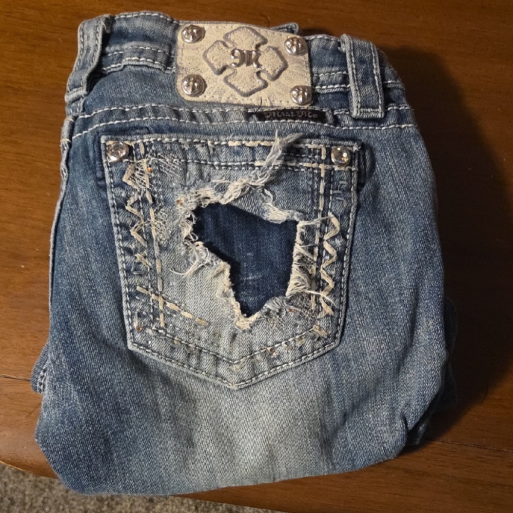 Miss Me Light Blue Distressed Cropped Jeans